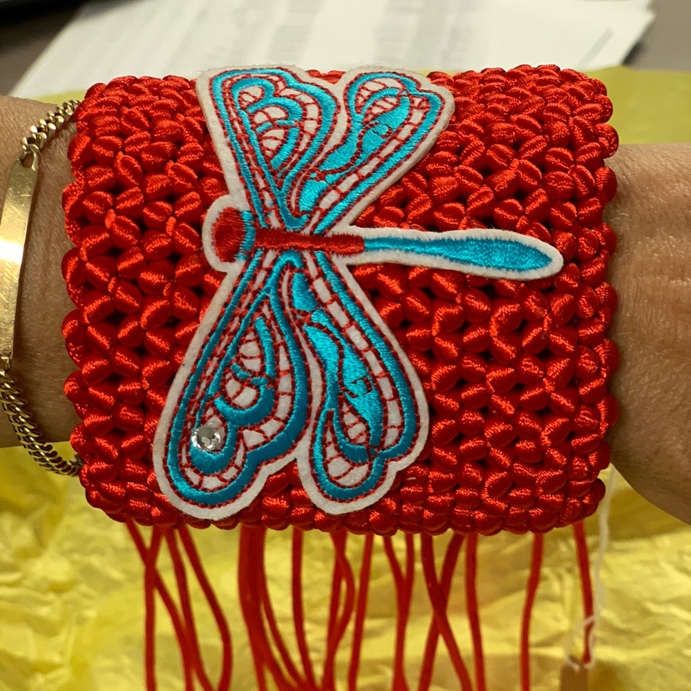 Macrame wide bracelet